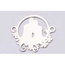 E0635-N Link argint Cuplu 18*17 0.5mm-1buc