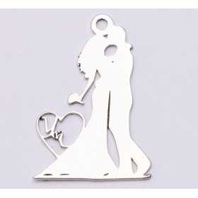 E0640 -N Pandant argint Miri Imbratisati 21*15mm 0.5mm grosime 1 buc