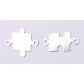 E0657-N-Set argint link puzzle 18*16mm/19*11mm 0.5mm grosime -1 set