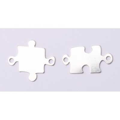 E0657-N-Set argint link puzzle 18*16mm/19*11mm 0.5mm grosime -1 set