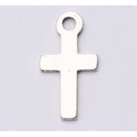 E0658-N- Charm cruciulita argint 12*6mm 0.6mm grosime 1 buc