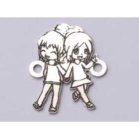 E0674-G-Link argint 925 doua fete 15*13mm 0.5mm-1buc