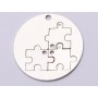 E0675 N Set argint pandant puzzle 22mm + 3 puzzle 9mm 0.6mm grosime-1buc