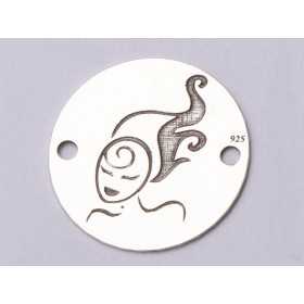 E0683-G-Link argint 925 gravat cu zodia fecioara 12mm 0.33mm grosime -1buc