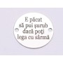 E0705-GS- Link banut argint 925 gravat cu text 16.5mm diametru 0.33mm grosime