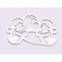 E0732- Link mama si doi copii cu inimioare 35*24mm 0,6mm grosime
