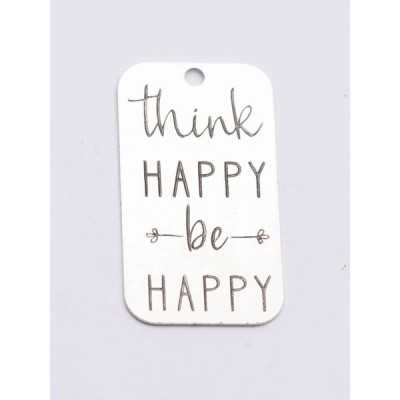 E0734-G-Tag argint 925 28*15mm Think happy be happy 1 buc