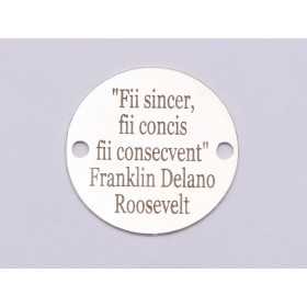 E0744-GS- Link banut argint 925 gravat cu citat Franklin Delano Roosevelt 16.5mm