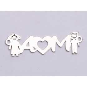 Initiale argint 925 cu inimioara si siluete copii decupate in 3-4 zile