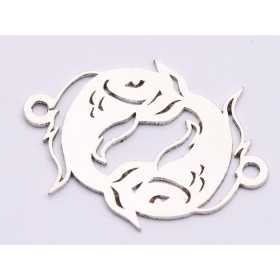 E0763-N-Link argint 925 zodia Pesti 22.5*17mm 0.6mm grosime