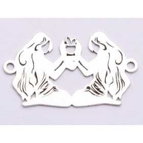 E0766-N-Link argint 925 zodia Gemeni 26.5*15.5mm 0.6mm grosime