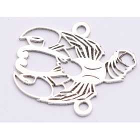 E0767-N-Link argint 925 zodia Rac 19*16mm 0.6mm grosime -1buc