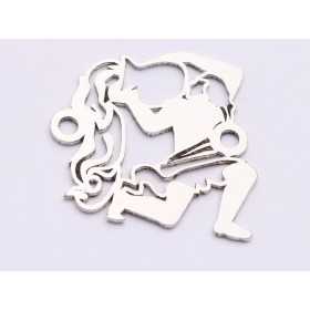 E0774-N-Link argint 925 zodia Varsator 16*16mm 0.6mm grosime