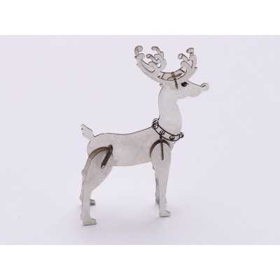 Figurina argint 925 Ren mascul 3D 46*30MM 0.4MM