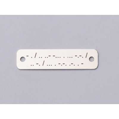 S122 - Tablita argint 925 Cod Morse personalizabila 20*5mm 0.33mm grosime 1 buc