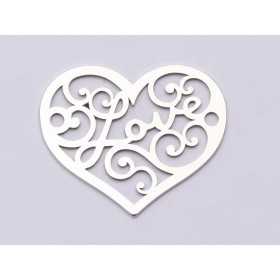 E0818-N-Link argint 925 Inima filigranata - 1 buc