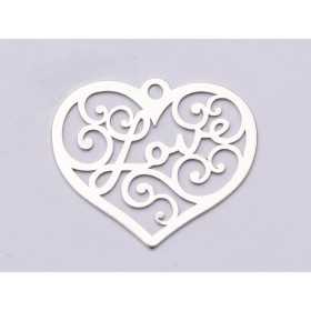 E0819-N-Pandant argint 925 Inima filigranata - 1 buc