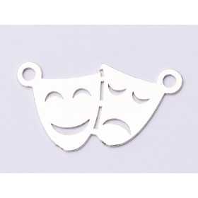 E0843 - N-Pandant decupat argint 925 Masti teatrale 26x14.5 mm 0.5 mm