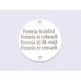 E0847-GS-Link argint 925 Puterea Femeii 16.5 x 16.5 mm, 0.33mm