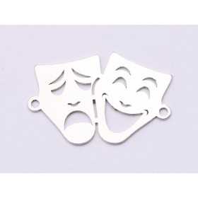 E0870 -N-Link Argint 925 Masti teatrale - model 2 15x23mm, 0.50mm