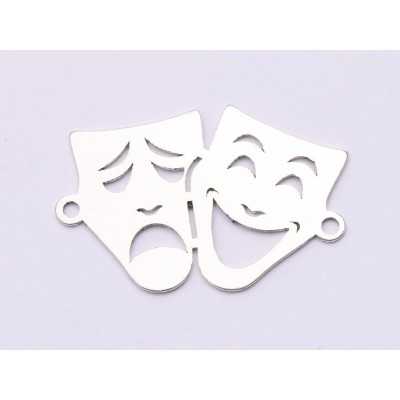 E0870 -N-Link Argint 925 Masti teatrale - model 2 15x23mm, 0.50mm