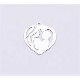 E0877-N-Pandant din argint 925 decupat cu mama si baiat 20*21mm, 0.5mm