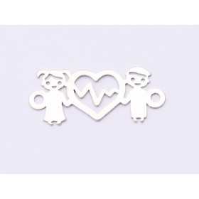 E0880-N-Pandant Argint 925 Copilasi&Cardio 25x10.5mm, 0.50mm