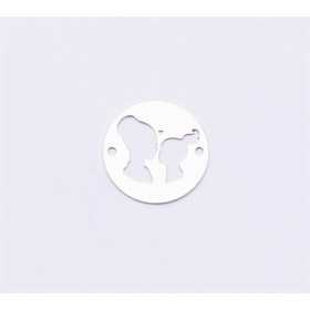 E0879-N-Link rotund din argint 925 diametru 16.5mm decupat model cu mama si fetita 1 buc