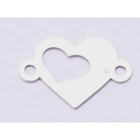E0912-N-Link de argint inima decupata 16.5x11.5mm 0.4mm