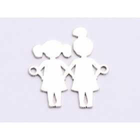 E0921-N-Link Argint 925 Doua fetite 15x14mm, 0.50mm