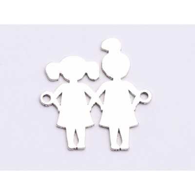 E0921-N-Link Argint 925 Doua fetite 15x14mm, 0.50mm