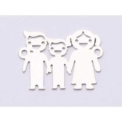 E0928-N-Pandant din argint familie 15x21mm 0.50mm