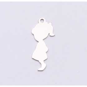 E0952-N-Charm fetita decupata 20x9mm 0.5mm 1 buc E0951-N-Banut argint decupat cu inimioara 0.50mm 2 gauri