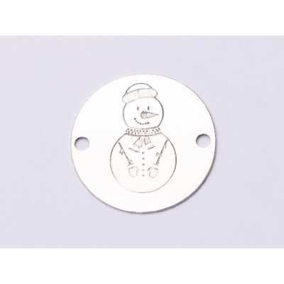 E0991-GS-Link Argint Happy Snowman - 1 buc