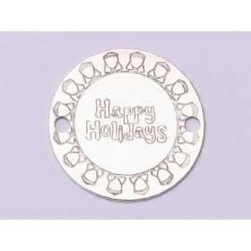 E1029-GS-Link Argint Happy Holidays 16.5mm 0.33mm