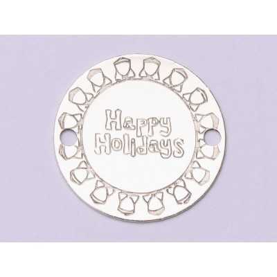 E1029-GS-Link Argint Happy Holidays 16.5mm 0.33mm