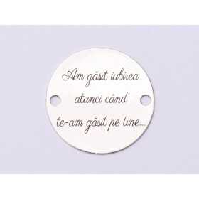 E1032-GS-Link Argint I Found Love 16.5mm 0.33mm