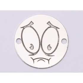 0044-GS-Link Argint 925 Emoji Ingretosat 16.5mm 0.33 mm 1 buc