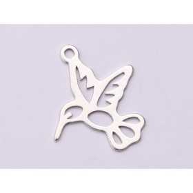 0066-N-Pandant Argint 925 Pasare Colibri 14.5x12.5mm 0.5mm
