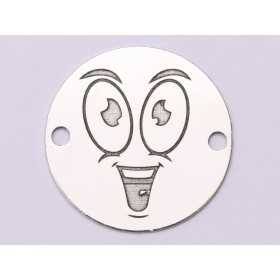 0068-GS-Link Argint 925 Emoji Entuziasmat 16.5mm 0.33 mm 1 buc