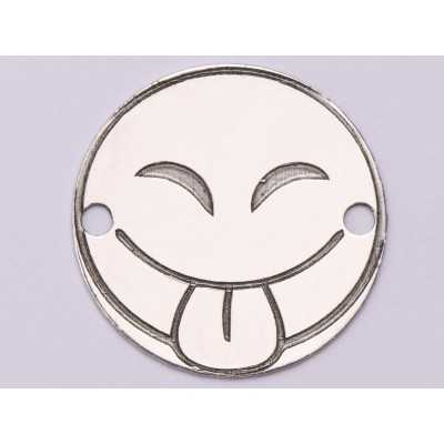 E1074-GS-Link Argint 925 Emoji Guffy 16.5mm 0.33 mm 1 buc