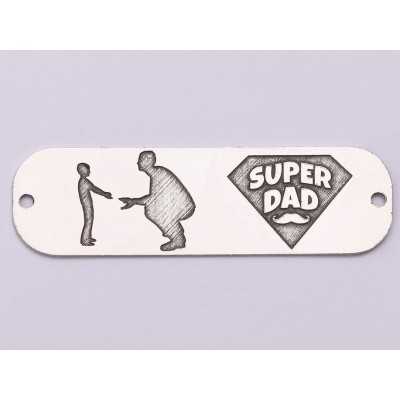 E1076-G-Link Oval Argint 925 Super Dad - 1 buc