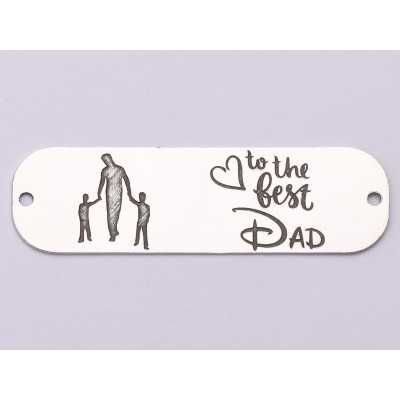 E1078-G-Link Oval Argint 925 To The Best Dad - 1 buc