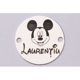 S118 - Banut Argint 925 cu Mickey Personalizabil - 1 buc