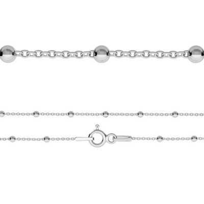 G1244-Lant argint cu bilute 925 1.00x40 cm lungime-1 buc