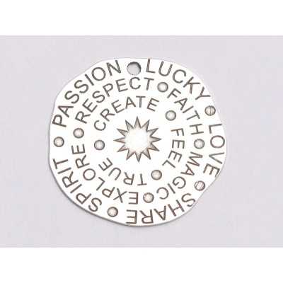 E1115-G-Charm argint 925 Virtuti 16.5mm, 0.33mm grosime-1buc