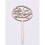 L002-Topper personalizat din lemn "La multi ani!" 23*10 1buc