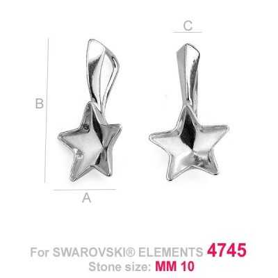 G0132-Baza pandantiv pentru Swarovski Star 4745 10mm