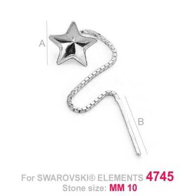 G0445-Cercei lantisor pentru Swarovski Star 4745 10mm