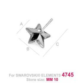G0446-Tije pentru Swarovski Star 4745 10mm